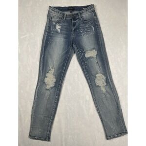 Judy Blue Womens Jeans Size 3/26 Blue Boyfriend Fit Denim Distressed JB82169LT​